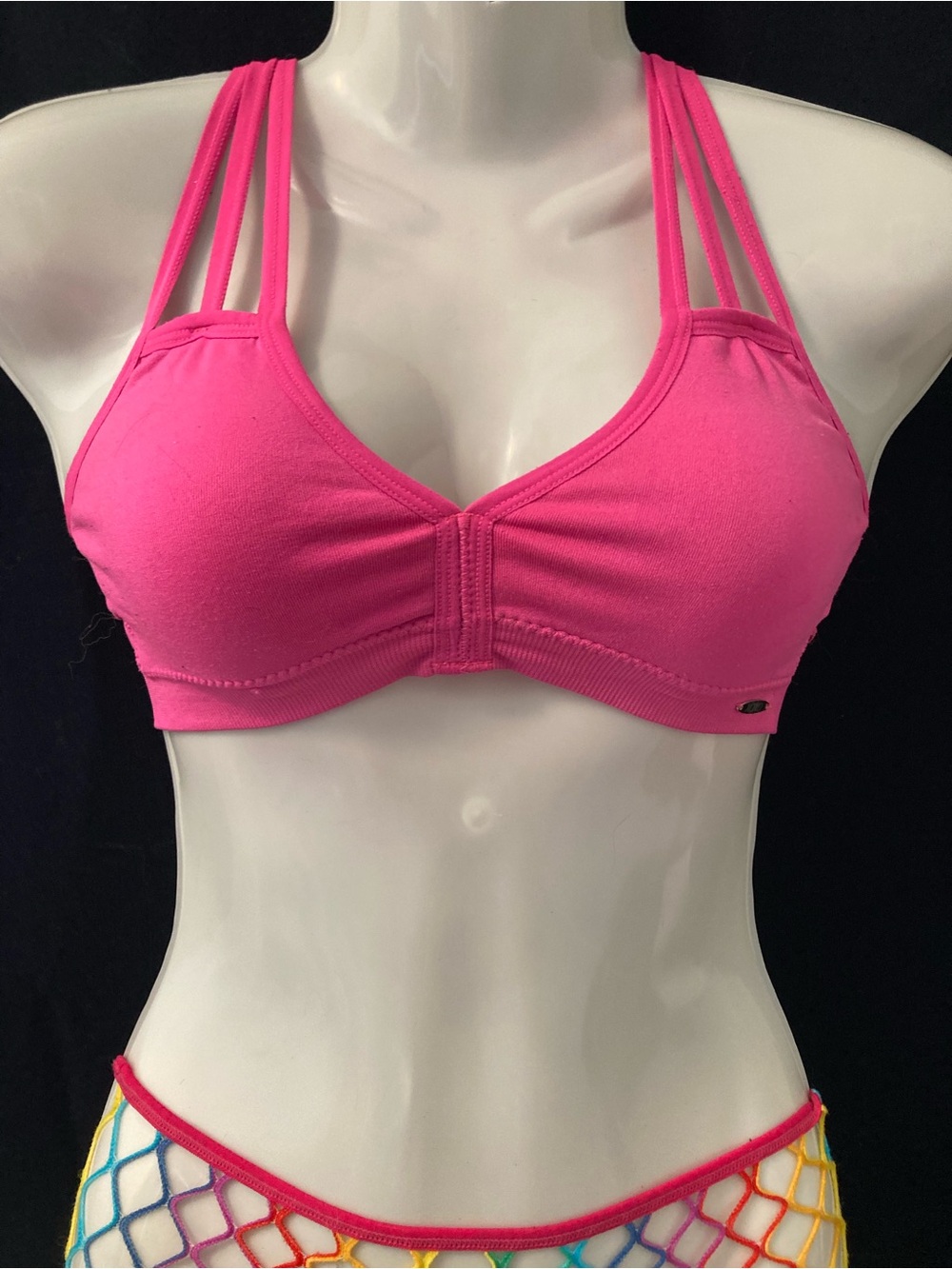 XOXO Pink Strappy Sports Bra Bralette Small